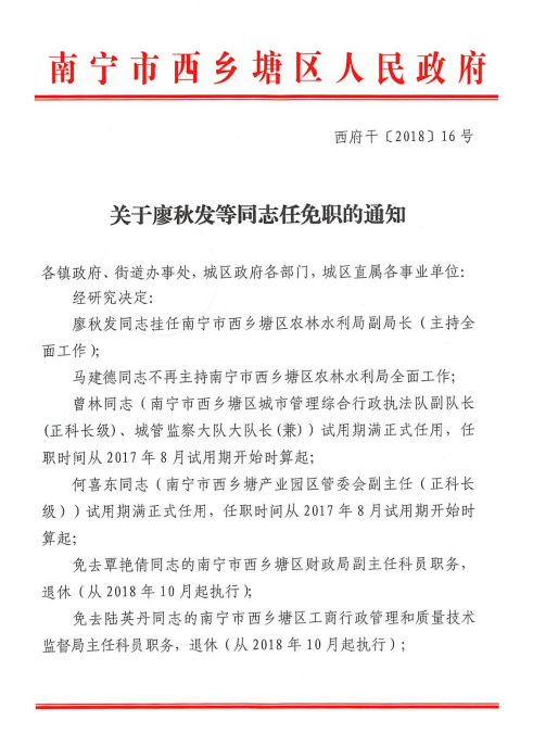 西乡塘区数据和政务服务局最新人事任命，塑造未来政务服务的崭新格局